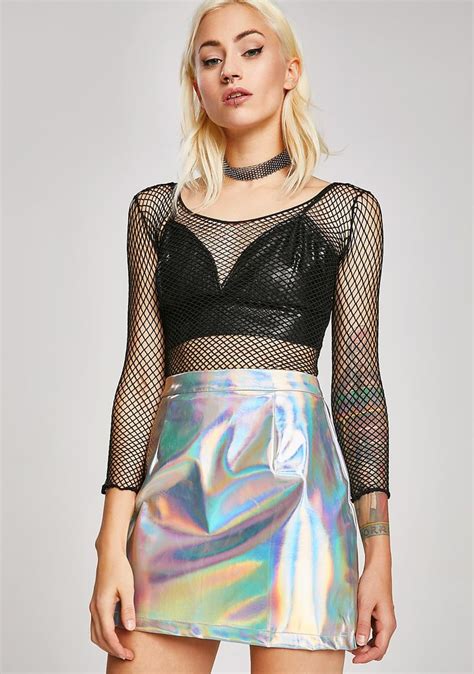 holographic mini skirt